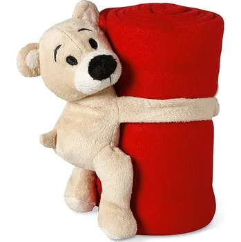 Dětská deka Fleecová deka s medvídkem , červená