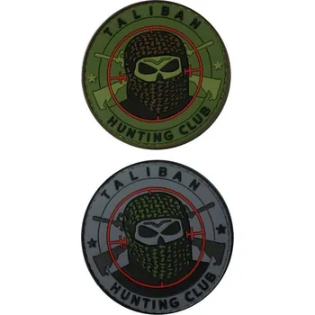 Nášivka PVC nášivka Taliban Hunting Club, šedivá
