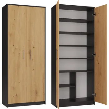 Skříň Oliv 2D, antracit/dub artisan