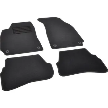 autokoberec Autokoberce textilní přesné černé / černé obšití - Volkswagen Passat (Typ B5 3B) (1996-2005) 4x kulatá fixace koberců 5-sedadel