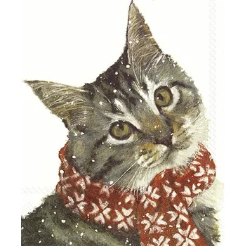 Vánoční dekorace IHR Koťátko papírové ubrousky