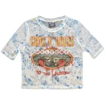 Merch Guns N' Roses: Guns N' Roses Ladies Crop Top: Welcome To The Jungle Lv (mesh) (medium) M