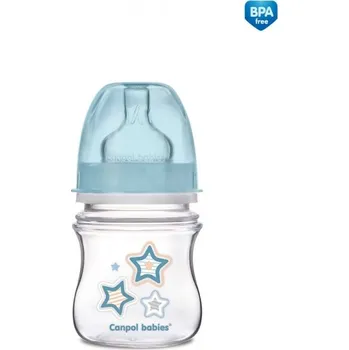 Kojenecká láhev Canpol babies Láhev se širokým hrdlem NEWBORN BABY 120ml - modrá