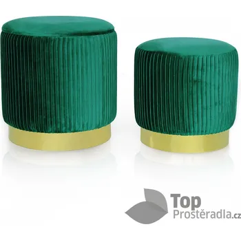 Taburet Set taburetů ARYA 2 kusy - Láhvově zelený