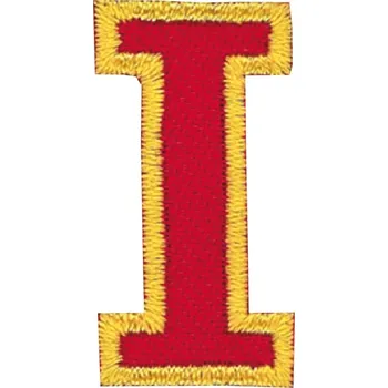 Nažehlovací vyšívané písmenko I - červené, výška 3 cm