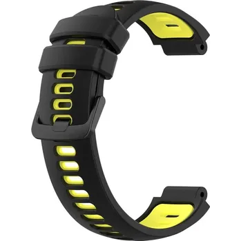 Příslušenství k chytrým hodinkám eses Silikonový řemínek pro Garmin - Černo žlutý, 15 mm