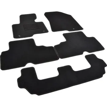 autokoberec Autokoberce textilní přesné černé / černé obšití - Kia Carens IV (Typ RP) (2013-2019) 7-sedadel