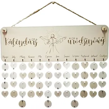 Party dekorace VypálímTi.cz Dřevěný rodinný kalendář na zeď (PL) 1 45cm