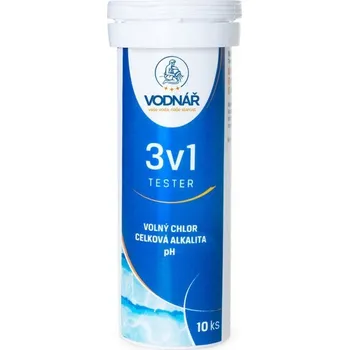 Bazénová chemie proužky TESTER 3v1 (10ks) VODNÁŘ