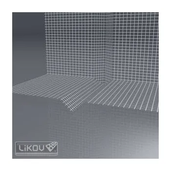 Stavební profil LIKOV Profil bosážní tkaninový LBP-V2 roh vnitřní drážka 30/17mm, profil 240/100/100mm