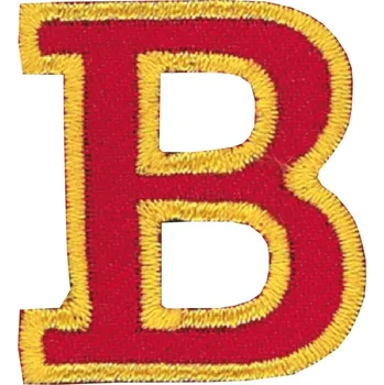 Nažehlovací vyšívané písmenko B - červené, výška 3 cm