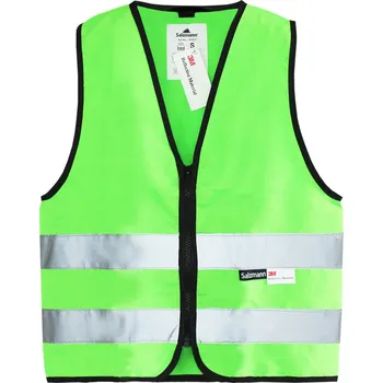 Dětské reflexní vesty na zip - zelená - velikost S, rozměr šířka 50 cm, výška 55 cm