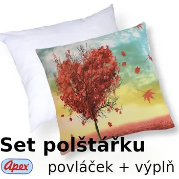 Dekorativní polštářek 3D povláček na polštářek APEX - Podzim - SET Polštářek s výplní + Povláček
