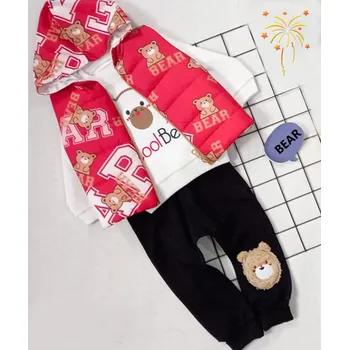 Kojenecká souprava 3D Chlapecká tepláková souprava Bear 74