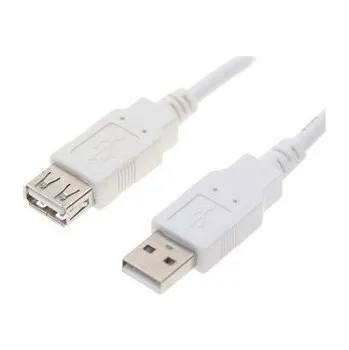 Datový kabel Logo USB prodlužka (2.0), USB A samec - USB A samice, 0.3m, bílá, blistr