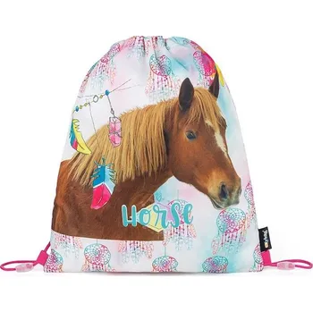 Sáček na cvičky Oxybag Kůň romantic pírka