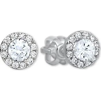 Náušnice Brilio Zlaté kulaté náušnice s čirým krystalem 239 001 00806 07 + 2 měsíce na vrácení zboží