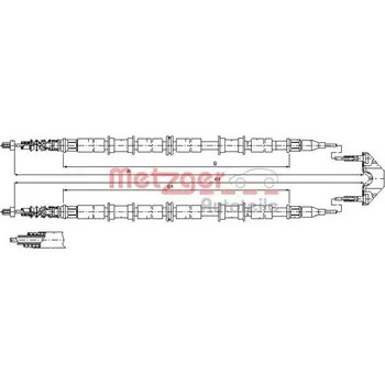 Lanko parkovací brzdy Lanovod parkovací brzdy METZGER 11.5863