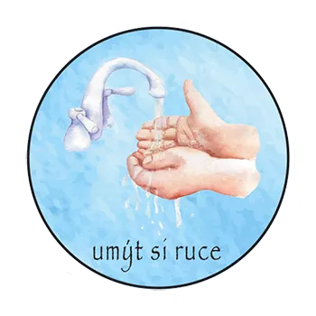 magnetka pro dítě Magnetka pro děti – Umýt si ruce, ručně malovaná, 37 mm