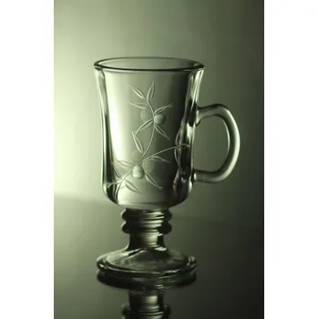 sklenice na kávu nebo latte 2ks, Venezia s rytinou bobule - ručně ryté (broušené), dárková krabička