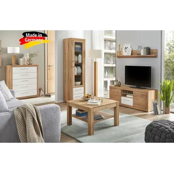 Obývací stěna Obývací stěna Berlin - Divoký dub masiv/bílá matná MDF BERLIN-SET5