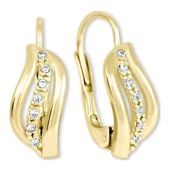 Náušnice Brilio Zlaté náušnice s krystaly 239 001 00688 + 2 měsíce na vrácení zboží