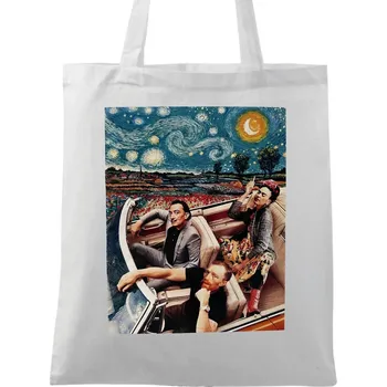 Bavlněná taška Umělecká jízda Vincent van Gogh, Salvador Dalí a Frida Kahlo (Barva: Bílá)
