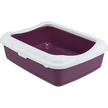 Toaleta pro kočku Trixie CLASSIC toaleta pro kočky, s okrajem, 37 x 15 x 47 cm, vínová/bílá