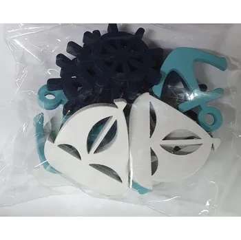 Samolepící dekorace Dřevěné ozdoby 12 ks