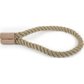 Dekorační ozdobná proplétaná šňůra na záclony a závěsy s magnetem NATURA, béžová 46 cm Mybesthome