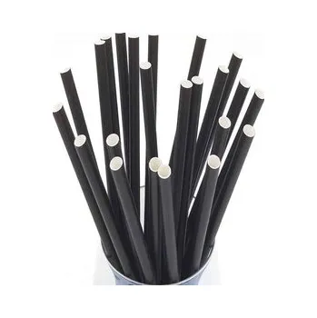 Jednorázové nádobí Smart Cook ITM Papírová brčka JUMBO černá 14,5 cm (100 ks)