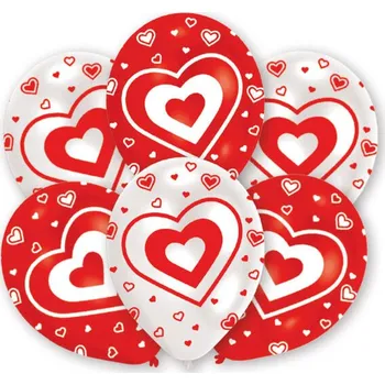 Balónek Balónky se srdcem 6 ks, 27,5 cm