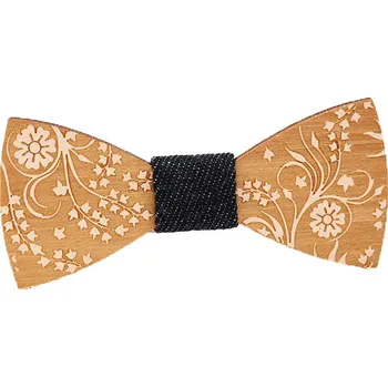 Dřevěný motýlek - Květinový tmavý