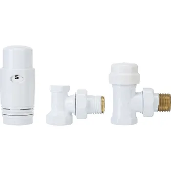 Radiátor CERANO - Připojovací sada radiátorových ventilů s termostatickou hlavicí - rohová - bílá lesklá - 1/2"