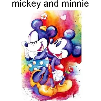 Diamantové malování Disney Diamantové malování - Filmové a pohádkové postavy III. (kulaté diamanty) Motiv: Mickey and Minnie, Rozměr: 20x30 cm