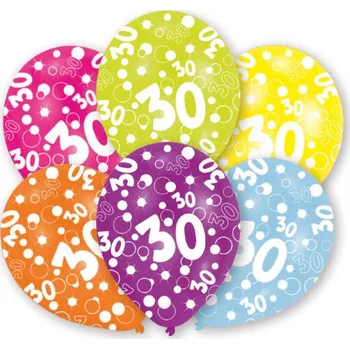 Balónek Balónky ke 30. narozeninám 6 ks, 27,5 cm