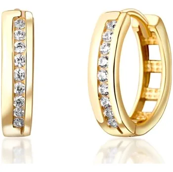 Náušnice Stříbrné pozlacené náušnice kruhy se zirkony 16 mm STNAU1520F