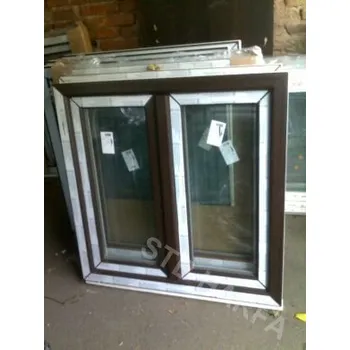 Okno Okno 100x100 tmavý dub os2 TROJSKLO