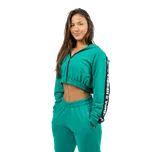 Nebbia Crop mikina s kapucí ICONIC 254 zelená - XS
