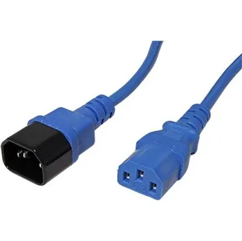 Napájecí kabel Lindy Kabel síťový prodlužovací IEC320 C14 - IEC320 C13, 1m, modrý (30471) - 19.43.1515