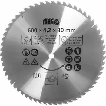 Pilový kotouč Magg 9360060 600 x 30 x 4,2 mm 60 zubů
