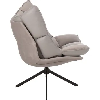 Křeslo Šedé sametové relaxační křeslo Chair Relax Bubby Grey - 78*73*92cm
