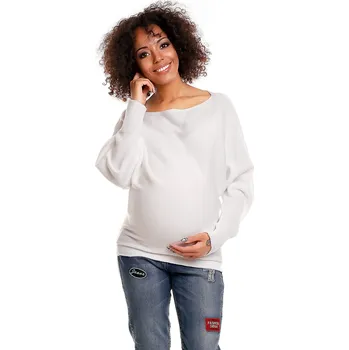 Dámský svetr PeeKaBoo Dámský těhotenský svetr Barcs bílá Univerzální