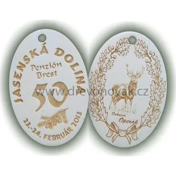 psí známka Známka oválná velká s dírkou turistická č.855 - Známka oválná s dírkou oboustranná