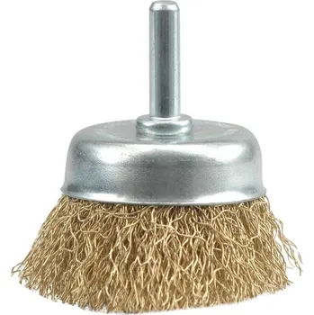 Drátěný kartáč Vorel Kartáč drátěný čelní s nástavcem do vrtačky 50 mm pomosazený drát