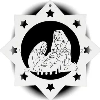 Vánoční ozdoba DřevoNovák vánoční ozdoba HVĚZDA s obrázkem č.1509