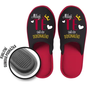 Žertovný předmět Dárkové papuče Miluji Tě pánské