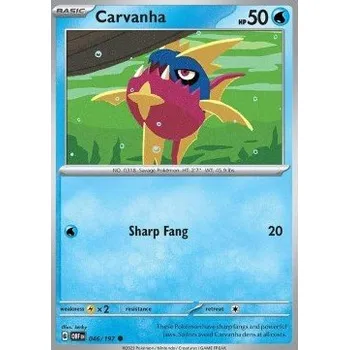 Sběratelská karetní hra Pokémon OBF 046/197 Carvanha - Obsidian Flames Stav: Near Mint, Verze: REVERSE HOLO