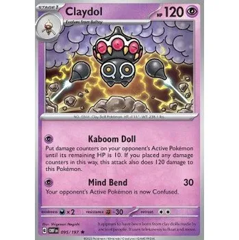 Volný čas Pokémon OBF 095/197 Claydol - Obsidian Flames Stav: Near Mint, Verze: HOLO