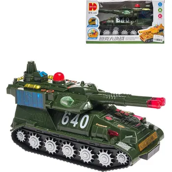 autodráha Tank plastový s efekty na setrvačník na baterie Světlo Zvuk v krabici 3 barvy